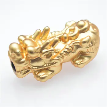 Jaunas Ielidošanas Nickle Bezmaksas 2mm Liels Caurums Zelta Pārklājumu Ķīniešu Naudu Pixiu Formas Pērles Modes Jewerly Dotības Fit Aproce