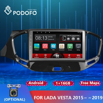 Podofo Android Auto Radio LADA VESTA-2019 Auto Radio Multimediju Video Atskaņotājs Navigācija GPS Android Nav 2din DVD Autoradio
