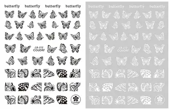 1 lapa Čūsku Nagu Uzlīmes Butterfly Ziedu 3D Līmi, Uzlīmes Nail Art Tetovējumu Uzlīmes Apdare