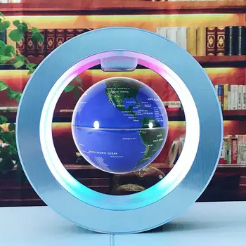 Magnētiskā Pasaulē Kārta Jomā LED Gaismas Pasaules Kartes, Peldošās Zemes Magnētiskā Levitation Gaismas Anti-gravitācijas Burvju Ziemassvētku Bumbu