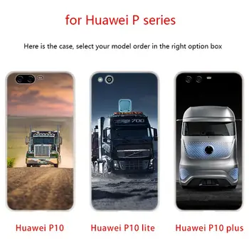 Mīksts Silikona Gadījumos Huawei P40 P30 P20 Pro P10 Lite E Plus P Smart Z 2019 2020 Super Cool Smago Kravas Auto