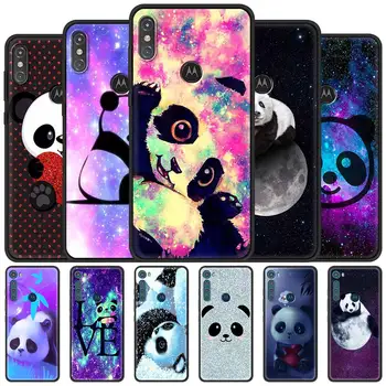 Mīksto Gadījumā Motorola Viens Kodolsintēzes G9 Plus G8 Jauda Lite Hyper Coque G30 G10 Malas G Stilu Tālruņa Vāciņu Būtiska Cute Karikatūra Panda