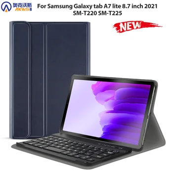 Samsung Galaxy Tab A7 lite Gadījumā ar Klaviatūru, 8.7 collu SM T220 T225 Bezvadu Bluetooth Klaviatūru Magnētisko Būtiska Folio