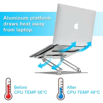 Alumīnija Sakausējuma Regulēšana Laptop Stand Portatīvie Locīšanas par MacBook Air, Pro Visos Klēpjdatoros Turētājs Celšanas Dzesēšanas Turētājs neslīdošs